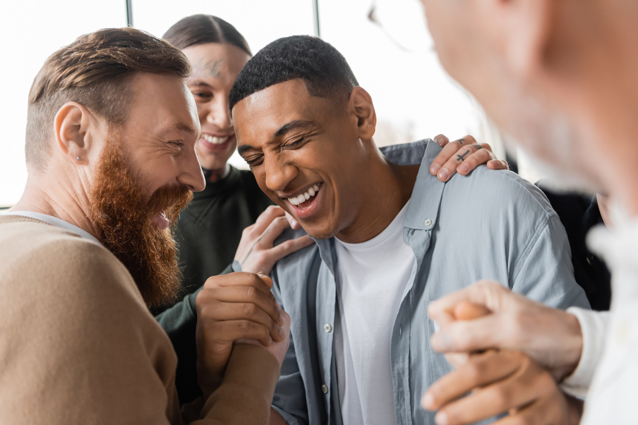 people in a group receiving treatment in group therapy for addiction to alcohol and drugs allowing a brighter future without the need of substances